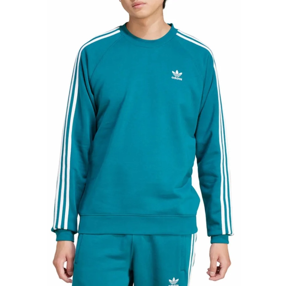 ADIDAS 3-Stripes Crew Sweatshirt | Size L Mens | Legacy Teal | JM6125